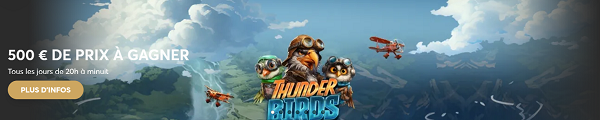 Promotion Thunder Birds sur Golden Palace Casino